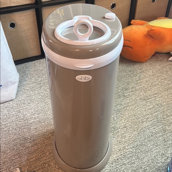 Taupe/Beige uBBi Diaper Pail - Picture 1 of 3